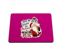 Hippowarehouse Meet me under the mistletoe at the pub printed mouse mat pad accessory black rubber base 240mm x 190mm x 60mm