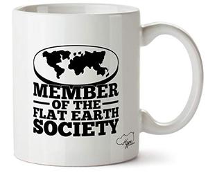 Hippowarehouse Member of the Flat Earth Society Printed Mug Cup Ceramic 10oz