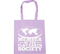 Hippowarehouse Member of the flat earth society Tote Shopping Gym Beach Bag 42cm x38cm, 10 litres