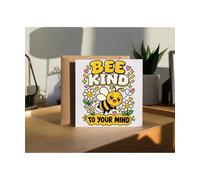 Hippowarehouse Mental Health Awareness Day Bee Kind To Your Mind Cute Bumble Bee Personalised Card. 15cm x 15cm with envelope for him for her Funny Cards for Men and Women Blank inside option