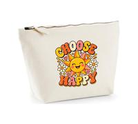Hippowarehouse Mental Health Awareness Day Choose Happy Cute Sunshine Positivity Message Printed Make up Cosmetic wash Bag 18x19x9cm