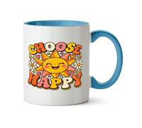 Hippowarehouse Mental Health Awareness Day Choose Happy Cute Sunshine Positivity Message Printed Mug Various Colour Options Ceramic Cup Kitchenware 11oz