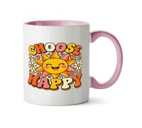 Hippowarehouse Mental Health Awareness Day Choose Happy Cute Sunshine Positivity Message Printed Mug Various Colour Options Ceramic Cup Kitchenware 11oz