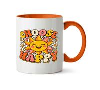Hippowarehouse Mental Health Awareness Day Choose Happy Cute Sunshine Positivity Message Printed Mug Various Colour Options Ceramic Cup Kitchenware 11oz