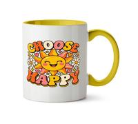 Hippowarehouse Mental Health Awareness Day Choose Happy Cute Sunshine Positivity Message Printed Mug Various Colour Options Ceramic Cup Kitchenware 11oz