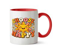 Hippowarehouse Mental Health Awareness Day Choose Happy Cute Sunshine Positivity Message Printed Mug Various Colour Options Ceramic Cup Kitchenware 11oz