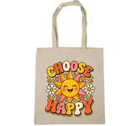 Hippowarehouse Mental Health Awareness Day Choose Happy Cute Sunshine Positivity Message Tote Shopping Gym Beach Bag 42cm x38cm, 10 litres