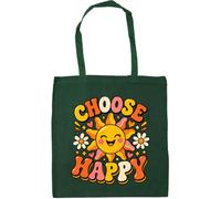 Hippowarehouse Mental Health Awareness Day Choose Happy Cute Sunshine Positivity Message Tote Shopping Gym Beach Bag 42cm x38cm, 10 litres