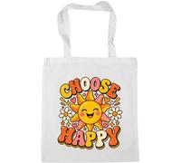 Hippowarehouse Mental Health Awareness Day Choose Happy Cute Sunshine Positivity Message Tote Shopping Gym Beach Bag 42cm x38cm, 10 litres