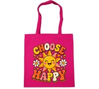 Hippowarehouse Mental Health Awareness Day Choose Happy Cute Sunshine Positivity Message Tote Shopping Gym Beach Bag 42cm x38cm, 10 litres