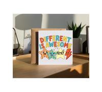 Hippowarehouse Mental Health Awareness Day Different is Awesome Diversity Kindness Message Personalised Card. 15cm x 15cm with envelope for him for her Funny Cards for Men and Women Blank inside