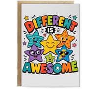 Hippowarehouse Mental Health Awareness Day Different is Awesome Positivity and Kindness Personalised Card A5 with envelope for him for her Funny Cards for Men and Women Blank inside option