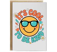 Hippowarehouse Mental Health Awareness Day Its Cool To Be Kind Motivational Message Personalised Card A5 with envelope for him for her Funny Cards for Men and Women Blank inside option