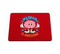 Hippowarehouse Mental Health Awareness Day My Brain Is Awesome Neurodiversity Positivity printed mouse mat pad accessory black rubber base 240mm x 190mm x 60mm