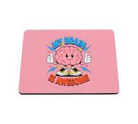 Hippowarehouse Mental Health Awareness Day My Brain Is Awesome Neurodiversity Positivity printed mouse mat pad accessory black rubber base 240mm x 190mm x 60mm
