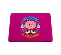 Hippowarehouse Mental Health Awareness Day My Brain Is Awesome Neurodiversity Positivity printed mouse mat pad accessory black rubber base 240mm x 190mm x 60mm