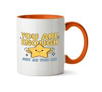 Hippowarehouse Mental Health Awareness Day You are Enough Just as You are Positive Star Printed Mug Various Colour Options Ceramic Cup Kitchenware 11oz