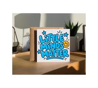 Hippowarehouse Mental Health Awareness for Children Little Minds Matter Graphic Personalised Card. 15cm x 15cm with envelope for him for her Funny Cards for Men and Women Blank inside option