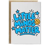 Hippowarehouse Mental Health Awareness for Children Little Minds Matter Graphic Personalised Card A6 with envelope for him for her Funny Cards for Men and Women Blank inside option