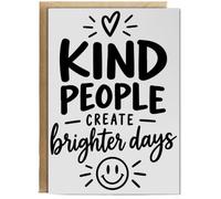 Hippowarehouse Mental Health Awareness Kind People Create Brighter Days Personalised Card A6 with envelope for him for her Funny Cards for Men and Women Blank inside option