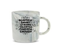 Hippowarehouse Mental Health Day I Am Beautiful Strong Smart Positivity Message Printed Mug Various Colour Options Ceramic Cup Kitchenware 11oz