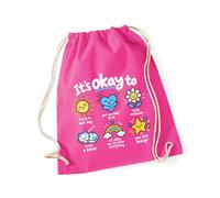 Hippowarehouse Mental Health Day Its Ok to Have a Bad Day Positive Message Doodles Drawstring Cotton School Gym Bag 37cm x 46cm, 12 litres