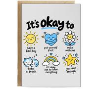 Hippowarehouse Mental Health Day Its Ok to Have a Bad Day Positive Message Doodles Personalised Card A6 with envelope for him for her Funny Cards for Men and Women Blank inside option