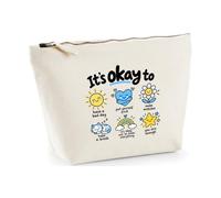 Hippowarehouse Mental Health Day Its Ok to Have a Bad Day Positive Message Doodles Printed Make up Cosmetic wash Bag 18x19x9cm