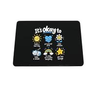 Hippowarehouse Mental Health Day Its Ok to Have a Bad Day Positive Message Doodles printed mouse mat pad accessory black rubber base 240mm x 190mm x 60mm