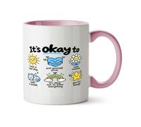 Hippowarehouse Mental Health Day Its Ok to Have a Bad Day Positive Message Doodles Printed Mug Various Colour Options Ceramic Cup Kitchenware 11oz