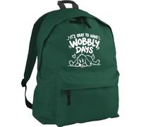 Hippowarehouse Mental Health Day Wobbly Days are Ok with Emotional Support Puppy backpack ruck sack Dimensions: 31 x 42 x 21 cm Capacity: 18 litres