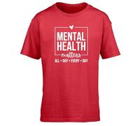 Hippowarehouse Mental Health Matters All Day Every Day Kids Children's Short Sleeve t-Shirt Red