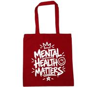 Hippowarehouse Mental Health Matters for Boys Positive Smiley Doodle Graffiti Style Tote Shopping Gym Beach Bag 42cm x38cm, 10 litres