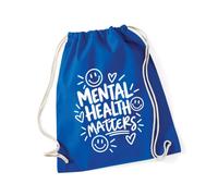 Hippowarehouse Mental Health Matters Positive Smiley Doodle World for Boys Wellbeing Drawstring Cotton School Gym Bag 37cm x 46cm, 12 litres