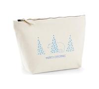 Hippowarehouse Merry Christmas Cute Polar Bear Hiding Behind Pine Trees Printed Make up Cosmetic wash Bag 18x19x9cm