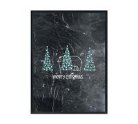 Hippowarehouse Merry Christmas Cute Polar Bear Hiding Behind Pine Trees Printed Poster A3 Wall Art Design Classroom Room Gym Office Décor