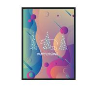 Hippowarehouse Merry Christmas Cute Polar Bear Hiding Behind Pine Trees Printed Poster A3 Wall Art Design Classroom Room Gym Office Décor