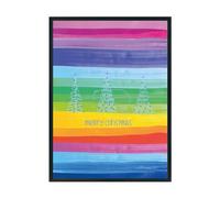 Hippowarehouse Merry Christmas Cute Polar Bear Hiding Behind Pine Trees Printed Poster A3 Wall Art Design Classroom Room Gym Office Décor