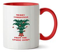 Hippowarehouse Merry Christmas from The Upside Down Printed Mug Various Colour Options Ceramic Cup Kitchenware 11oz