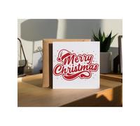 Hippowarehouse Merry Christmas graphic santa hat Personalised Card. 15cm x 15cm with envelope for him for her Funny Cards for Men and Women Blank inside option
