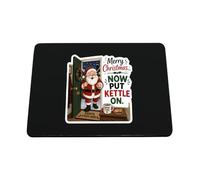 Hippowarehouse Merry christmas now put the kettle on printed mouse mat pad accessory black rubber base 240mm x 190mm x 60mm