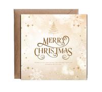 Hippowarehouse Merry Christmas wishing you joy, peace and love Personalised Card. 15cm x 15cm with envelope for him for her Funny Cards for Men and Women Blank inside option