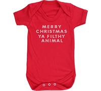 Hippowarehouse Merry Christmas Ya Filthy Animal baby vest bodysuit (short sleeve) boys girls