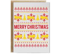 Hippowarehouse Merry Lion Christmas Personalised Card A6 with envelope for him for her Funny Cards for Men and Women Blank inside option