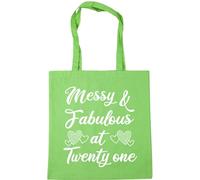 Hippowarehouse messy and fabulous at twenty one Tote Shopping Gym Beach Bag 42cm x38cm, 10 litres