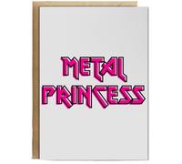 Hippowarehouse Metal Princess Rock Chick Birthday Card A5 Personalised with envelope for him for her Funny Cards for Men and Women Blank inside option