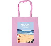 Hippowarehouse Miami beach Florida Tote Shopping Gym Beach Bag 42cm x38cm, 10 litres