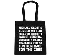 Hippowarehouse Michael scott's dunder mifflin scranton meredith palmer memorial celebrity rabies awareness Tote Shopping Gym Beach Bag 42cm x38cm, 10 litres