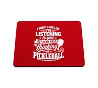 Hippowarehouse Might look like listening to you but in my head, thinking of pickleball printed mouse mat pad accessory black rubber base 240mm x 190mm x 60mm