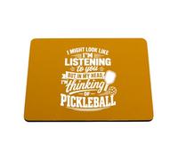Hippowarehouse Might look like listening to you but in my head, thinking of pickleball printed mouse mat pad accessory black rubber base 240mm x 190mm x 60mm